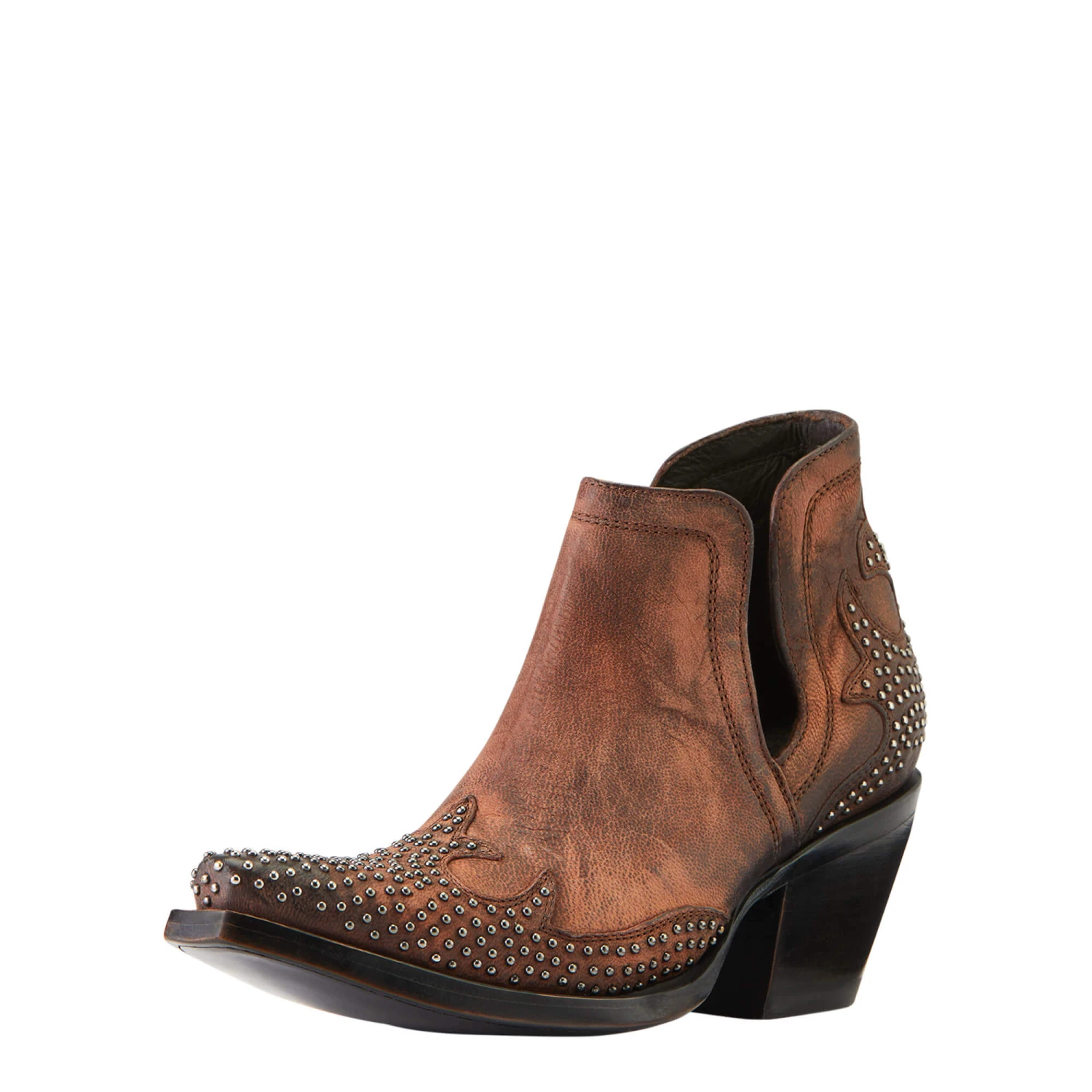 Ariat Ladies Dixon Chocolate Wingtip Western Booties 10038306 - Image 5
