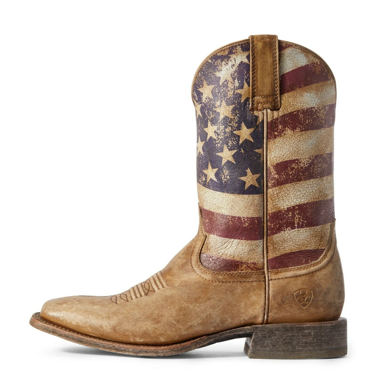 Ariat® Men's Distressed Brown And Flag Circuit Proud Boots 10031513 - Image 5