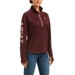 Ariat Ladies Windsor Wine TEK Team Half Zip Sweatshirt 10037626
