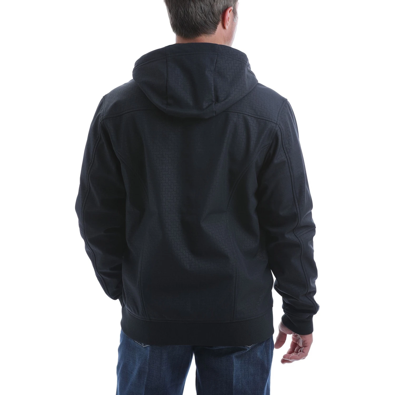 Cinch Men's Black Logo Softshell Hooded Bonded Jacket MWJ1524001 - Image 5