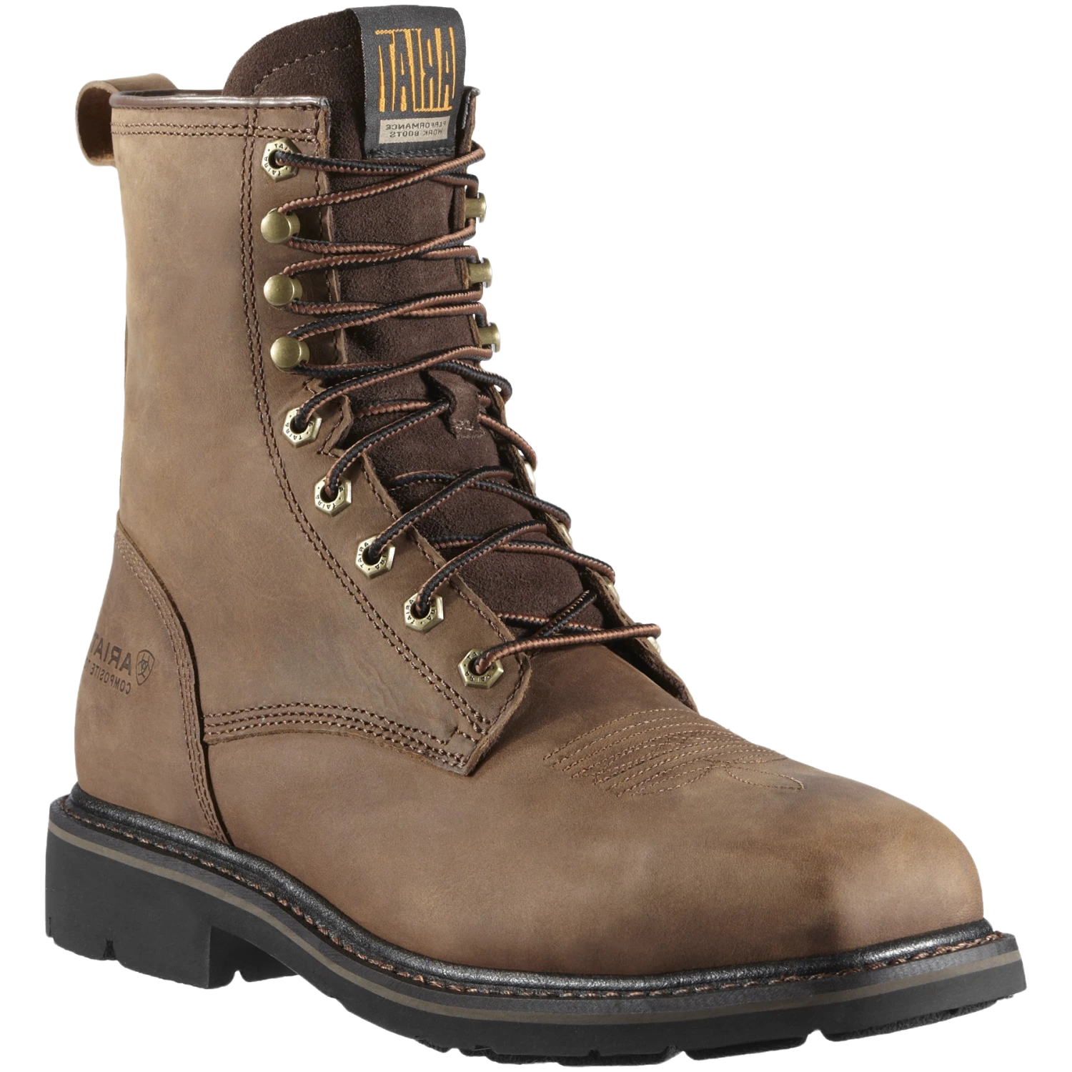 Ariat® Men's Cascade Wide Square Toe Alamo Brown Work Boots 10011917