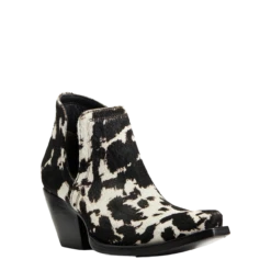 Ariat® Ladies Dixon Haircalf Black & White Snip Toe Booties 10041025